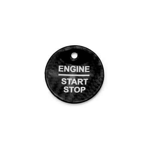 Black Carbon Fiber Engine Push Start Button Decor Cover For Ford F-150 Raptor