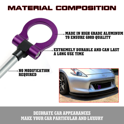 Front Track Racing Aluminum Purple Tow Hook JDM for Nissan GTR Infiniti Q50 Q60