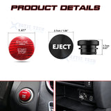 Set Red Carbon Engine Start + Cigarette Lighter Eject Button Trim For Mercedes