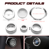 Silver Engine Button Steeing Wheel Logo AC Climate Switch Ring Cover For BMW F30