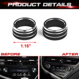 2pieces Black AC Climate Control Knob Ring Cover Trim For Toyota Camry 2021-up