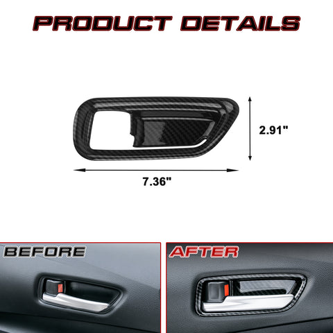Carbon Fiber Texture Door Handle Bowl Trim For Toyota Corolla Cross 2020-2023