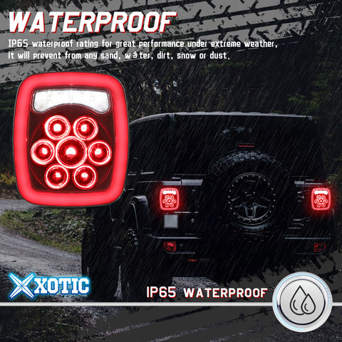 2pcs Red/White Multi Function LED Brake Tail Backup Light For Jeep Truck Trailer Boat