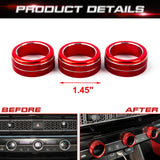 3x Red Center Console AC Switch Knob Ring Covers For Honda Civic 11th Gen 2022+