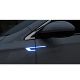 Blue Reflective Carbon Fiber Car Side Door Warning Protector Guard Decals 11.6"