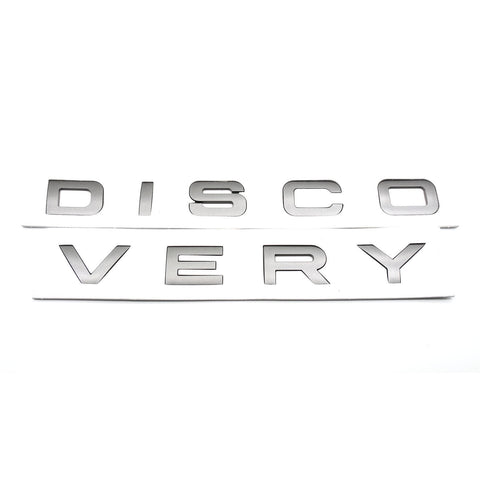 Xotic Tech DISCOVERY Letter ABS Emblem Badge Sticker for Land Rover Front Hood Rear Trunk  Titanium Grey