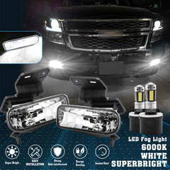 6000K White 880 881 LED Fog Lights w/Bracket For Chevy Silverado 1500 2500 3500