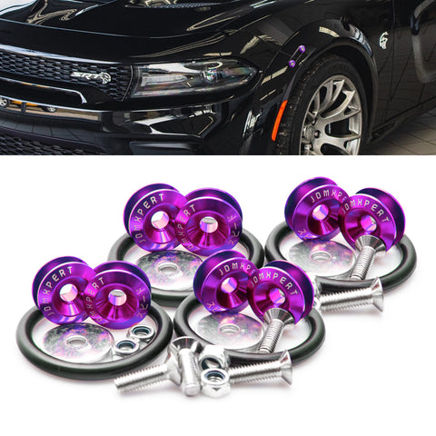 JDM Quick Release Fasteners For Car Bumpers Trunk Fender Hatch Lids[Neo / Purple / Blue / Red / Blue / Silver Chrome / Gold / Black]