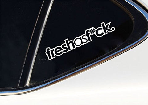 3pcs Funny Cool Slow Fresh As Fuck F*ck Drift Racing Car Window Die-Cut Graphic Vinyl Decals for SUV Truck Car Bumper, Laptop, Wall, Mirror, Motorcycle