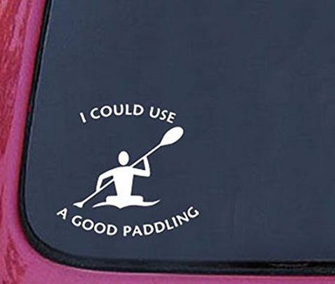 3pcs 6" I COULD USE A GOOD PADDLING Kayak Car Window Die-Cut Graphic Vinyl Decals for SUV Truck Car Bumper, Laptop, Wall, Mirror, Motorcycle