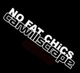 3pcs Funny Joke "No Fat Chick, Car Will Scrape" Drift Racing Car Window Die-Cut Graphic Vinyl Decals for SUV Truck Car Bumper, Laptop, Wall, Mirror, Motorcycle
