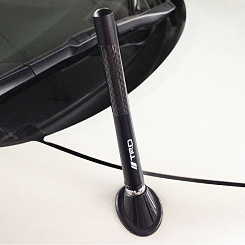 4.7" TRD Logo Carbon Fiber Black Polished Aluminum Alloy Screw-On Radio Aerial Short Antenna For Toyota Car Truck