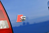 Red S Logo Sport Chrome Badge Emblem For Audi S S4 S5 S6 S8 A4 A6 A8 TT R8 Quattro