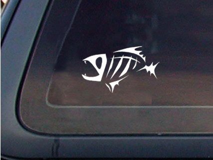 WINOMO 2Pcs 10x5 inch Fish Skeleton Decals Sticker Vinyl Auto Decal Sticker  for Kayak Fishing Car