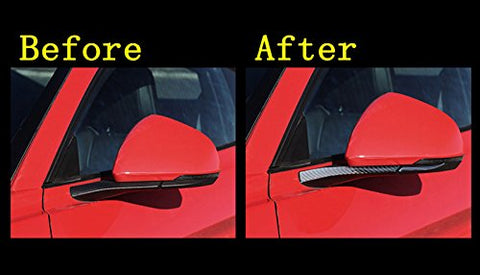 1 set Carbon Fiber Stickers Car Rearview Mirror Side Mirror Decoration Trim Sticker For 2015-2017 Ford Mustang