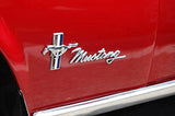 2x Pony Running Horse Tri Bar Emblem Side Fender Door Badge Sticker For Ford Mustang
