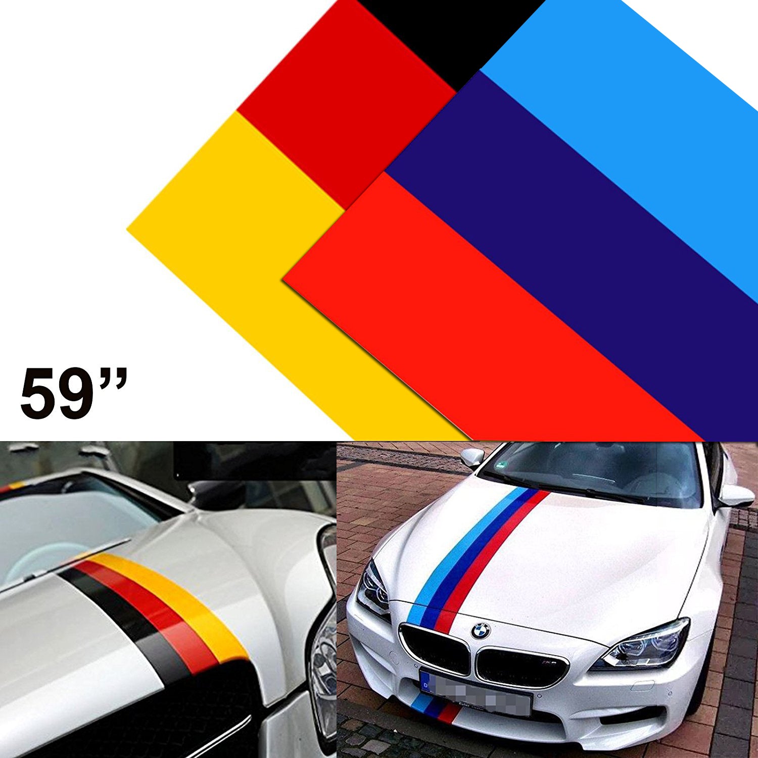 (1) 10 M-Colored Stripe Decal Sticker For BMW Exterior or Interior  Decoration