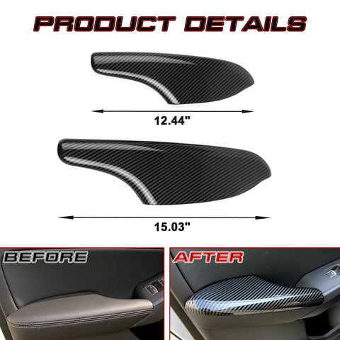 For Honda Civic 2022 Carbon Fiber Texture Interior Door Armrest Panel Trim Cover