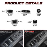 10x Glossy Black Window Switch Cover Sticker Decal For Honda Accord 2018-2022