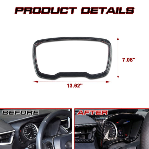 Carbon Fiber Texture Dashboard Instrument Cover Trim For Toyota Corolla 2020-23