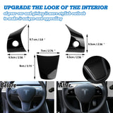 Gloss Black Steering Wheel Molding Cover Kit For Tesla Model 3 2017-2023 & Model Y 2020-up