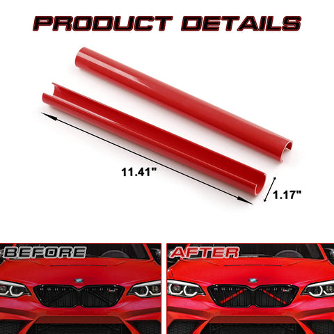 Front Grille Insert Trims Stripes, Front Center Kidney Grilles Trim Compatible with BMW 3 Series G20 G21 2020-2022 (Red)