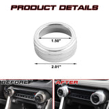 Silver Aluminum Alloy AC Climate Knob Ring Decor Cover For Toyota RAV4 2019-2023