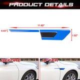 Blue Reflective Carbon Fiber Car Side Door Warning Protector Guard Decals 11.6"