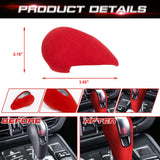Red Suede Gear Shift Knob Cover Sticker For Porsche Macan Panamera Boxter 911
