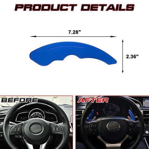 Sporty Blue Steering Wheel Paddle Shifter Extension For Lexus IS IS-F NX RC