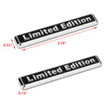 2pcs Universal Limited Edition Logo Emblem Metal Badge Sticker Decal for Side Fender Trunk Compatible with Most Cars (9.5cm x 1.5cm Black)