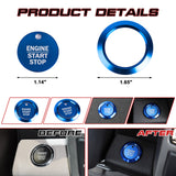 Glossy Blue Aluminum Alloy Engine Start Button Cover Trim For Ford F-150 2016-21
