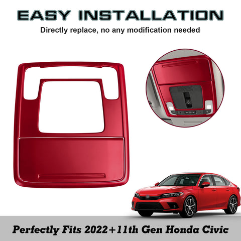 Set Red ABS Interior Reading Light Panel Moulding For Honda Civic 11th Gen 2022