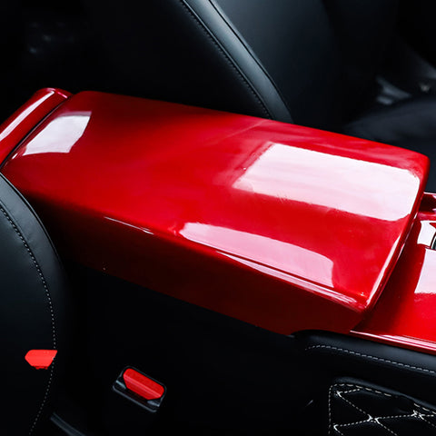 Glossy Red Gear Shift Armrest Box Molding Frame Cover For Honda Accord 2018-22