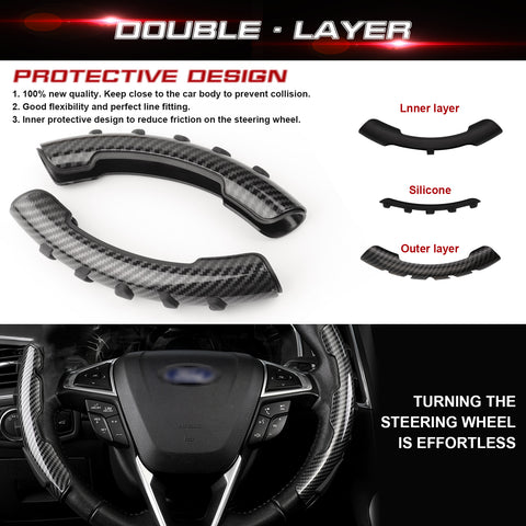 Carbon Fiber Style Steering Wheel Booster Non-Slip Cover Universal Accessories