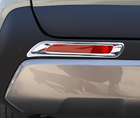 Rear Bumper Tail Reflector Fog Light Lamp Cover Trim ABS Chrome Auto Car Accessories 2PCS for Toyota RAV4 XA50 2019-2024