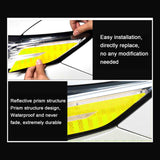 2pcs Yellow Reflective Headlight Sticker Headlamp Warning Safety Overlay Decal for Toyota Camry 2018 2019
