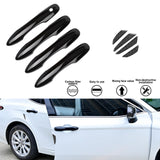 Gloss Black Door Handle + Door Edge Guard Cover For Toyota Camry 2018-2024