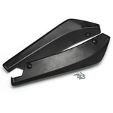 JDM Universal Rear Bumper Canard Diffuser Splitter Valence Spoiler Fin Lip Trim, Glossy Black with Adjustable 6"-9" Support Rod -Black Carbon