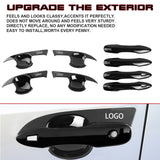 Glossy Black W/Smart Key Hole Door Handle + Bowl Trim For Toyota Corolla 2020-24