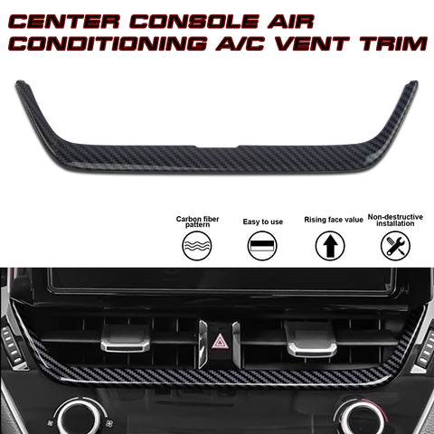 Carbon Fiber Texture Center A/C Air Outlet Cover For Toyota Corolla 2020-2023