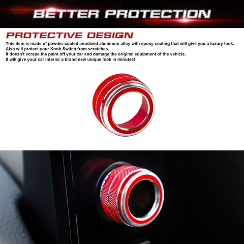 For Honda Civic 11th Gen 2022+ Sporty Red Navigation Switch Knob Ring Cover Trim