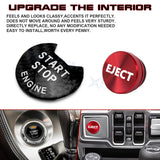 Real Carbon Fiber Engine + Red Cigarette Eject Button Trim For Nissan Infiniti