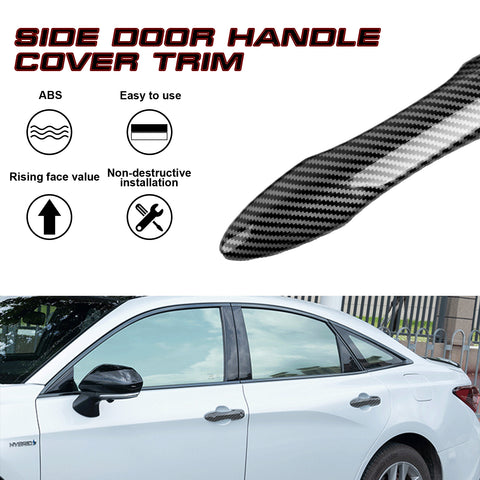 4x Carbon Fiber Pattern Side Door Handle Protector Trim For Toyota Camry 2017-up