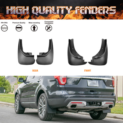 For Ford Explorer 2011-2018 Front & Rear Splash Mud Flaps Mudguards Replacement