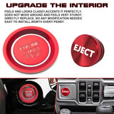 Red Engine Start + Cigarette Lighter Eject Button Trim For Honda Civic 11th 2022