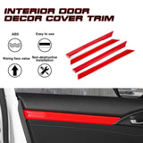 Sport Racing Style Red Door Strip Cover Decal For Honda Civic 10th Gen 2016-2021