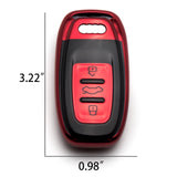 Blue / Red / Rose Gold Soft TPU Front + ABS Shell Back Full Sealed Key Fob Case Protector for Audi R8 Q5 Q7 S3 S4 S5 S6 S7 S8 SQ5 RS5 RS7 A4 A5 A6 A7 A8 3-button Key