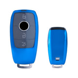 Blue Soft TPU Full Protect Smart w/Button Key Fob Cover For Mercedes-Benz C E S