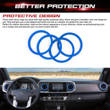 Sporty Blue Alloy Air Vent Inner Outlet Ring Cover For Toyota Tacoma 2016-2023